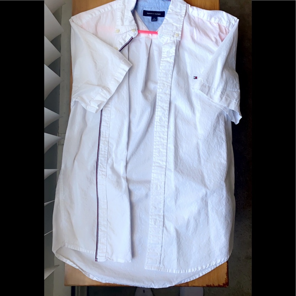 Tommy Hilfiger white short sleeve button down
